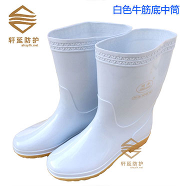 供应丽泰白色食品雨鞋 食品厂白色胶鞋 防滑食品雨鞋